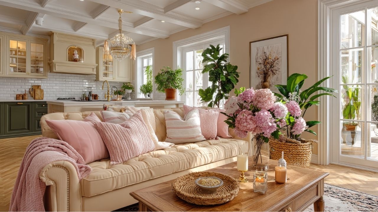 Dreamy French Country Interiors 🌿 Cozy Green and Pink & Timeless Beauty