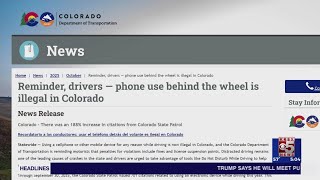 Colorado State Patrol says there's an 188% increase in hands free citations