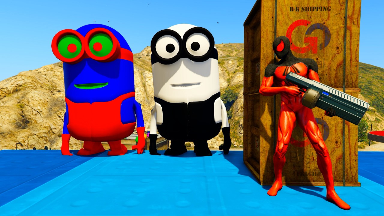 GTA 5 Funny Ragdoll Spiderman vs Blue Minion Epic Episode #35