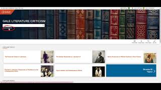 Celebrity Literature Database Research Video 1 - Gale Literature Criticism Profile