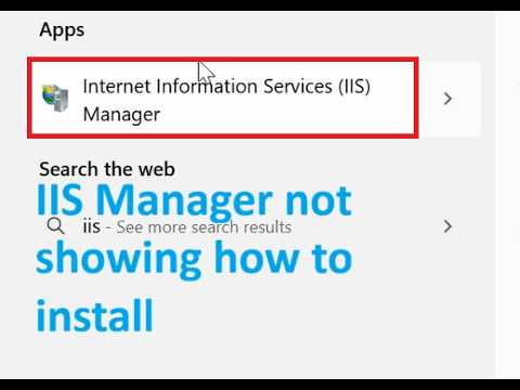 IIS Manager not showing then how to install IIS (Internet Information Services manager on Windows 11
