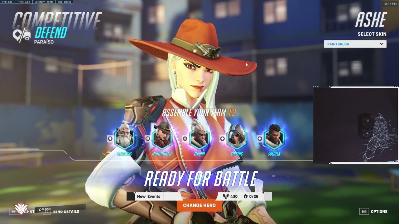 ASHE GOD! GALE ASHE OVERWATCH 2 SEASON 8 GAMEPLAY TOP 500