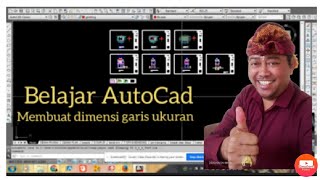 Belajar AutoCad membuat dimensi garis ukuran