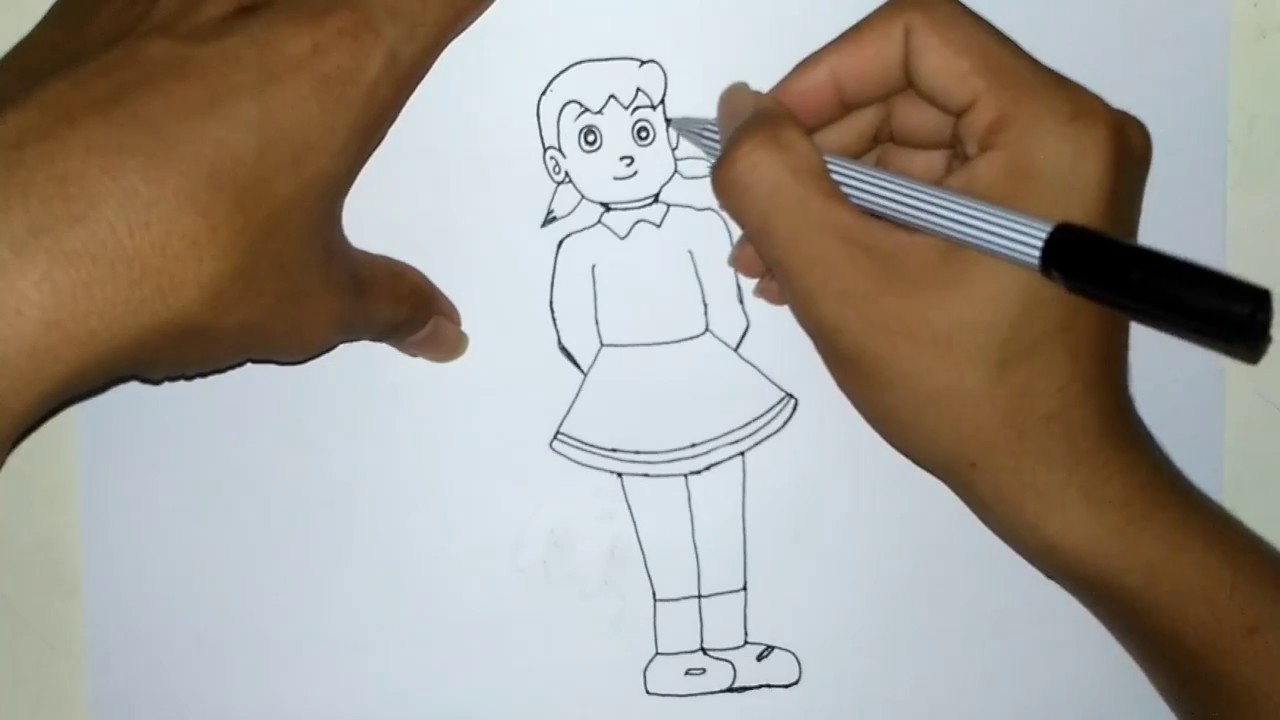  How to Draw  Shizuka From Doraemon Step  By Step  YouTube