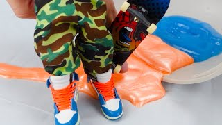 Tech Deck Transforming Pipelines | Finger Skateboard | Tricks | Finger Skateboarding | Slime