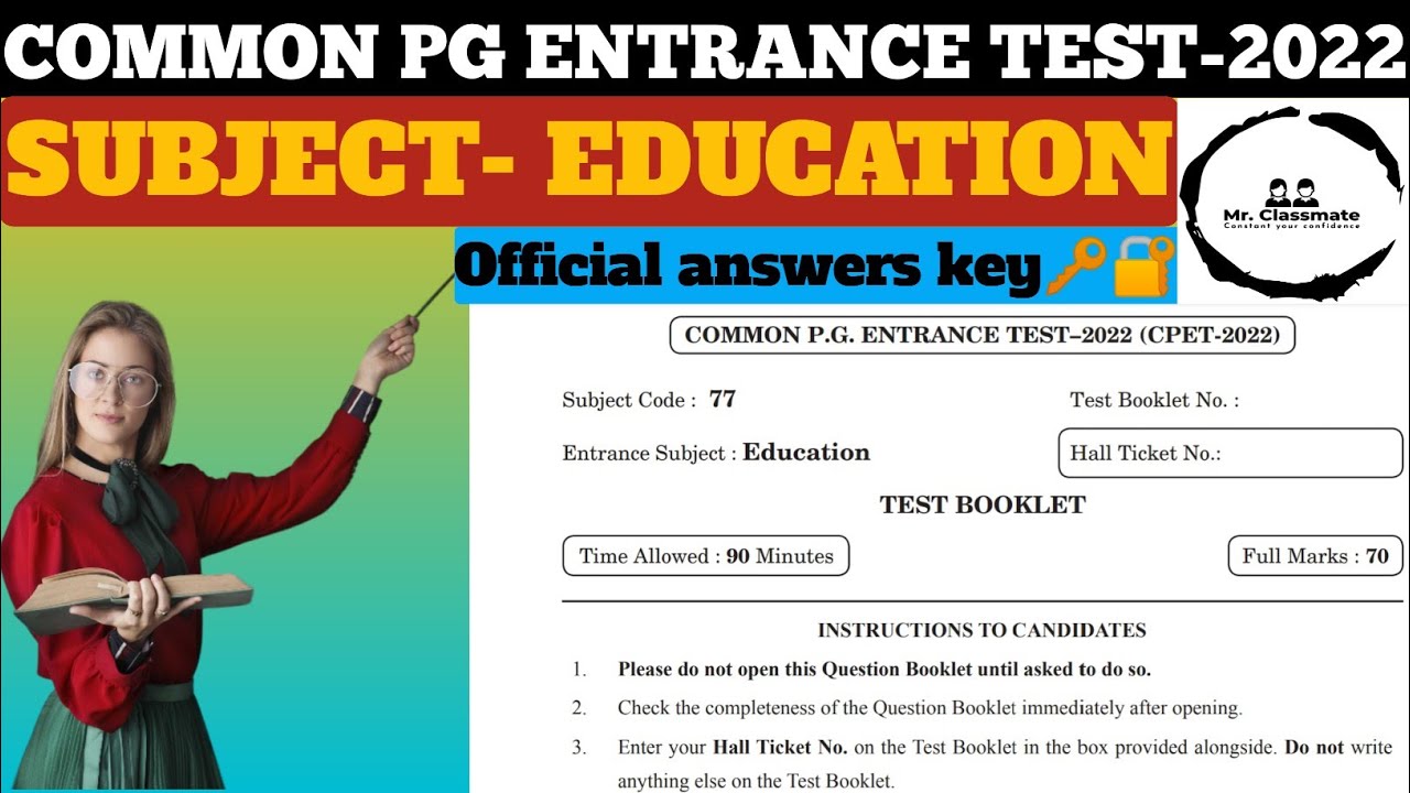 CPET Education Official Answer key 2022 || Common PG Entrance Test