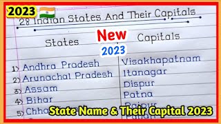 Indian State With Their Capital (New) 2023|| 28 state name and 8 union territories|| #state #india