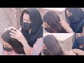 In daylight Noor did Samavia beautiful hair checking