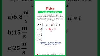 Problema de velocidad final -MRUA - parte 2 #fisica #velocidad #aceleracion #tiempo #formula