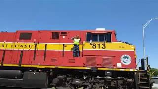 FEC train 202-13 with Waves and toots from the crew!