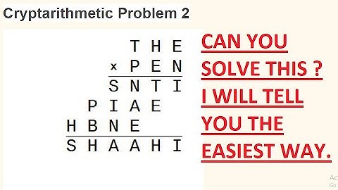 Cryptarithmetic problem 2 | cryptarithmethic problems elitmus | cryptarithmetic tricks | Infosys