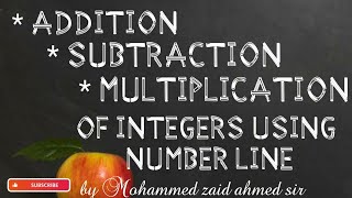 Addition,Subtraction and multiplication of INTEGERS using number line.