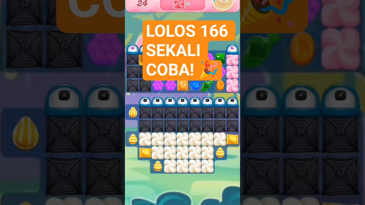 RAHASIA LOLOS Level 166 Candy Crush SEKALI COBA No Booster! 3 Stars Perfect 🏆🍭 