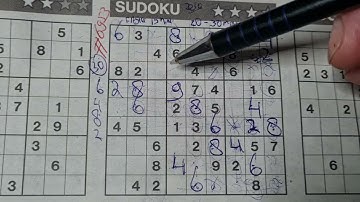 (#6953) Sunday Three Stars Sudoku puzzle. Bonus Extra edition 08-20-2023 Extra part 1 of 4