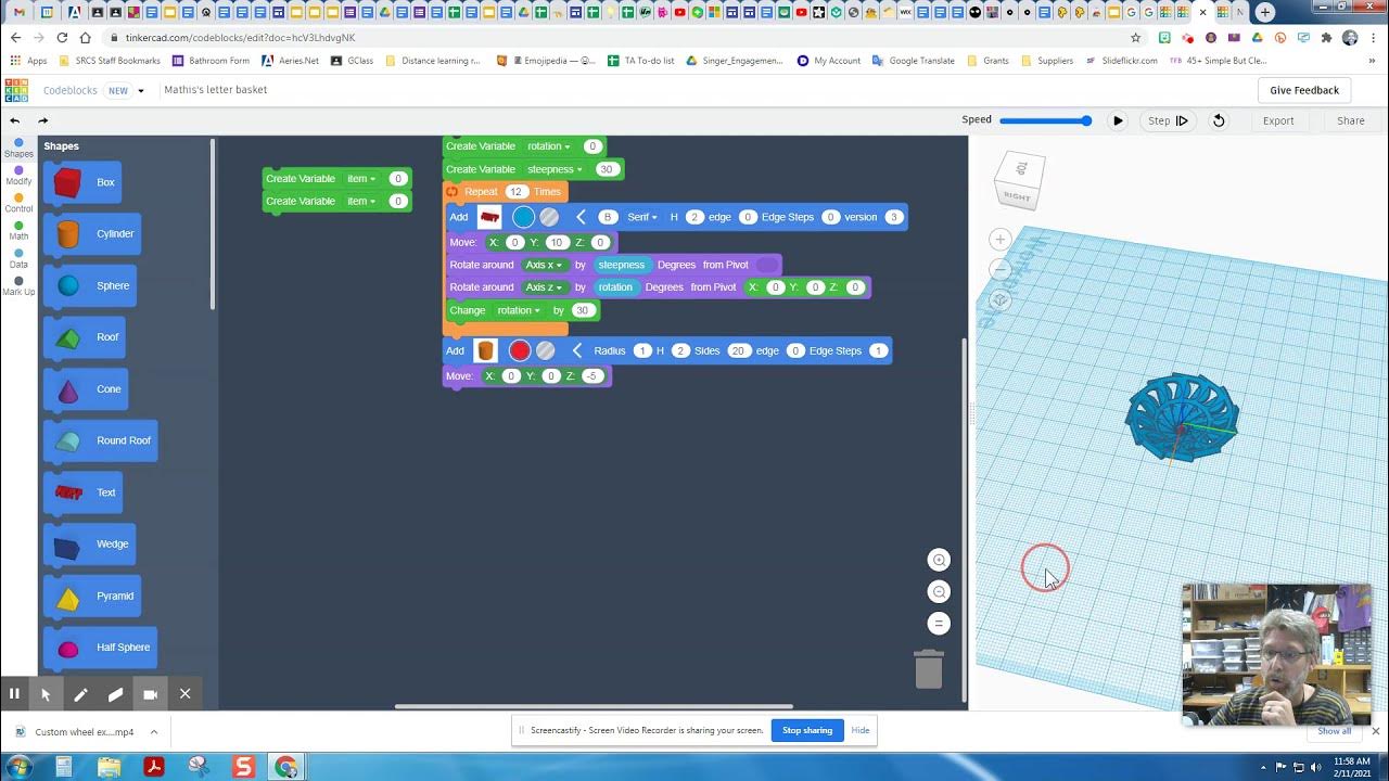 Preview of Letter Basket Examples in Tinkercad Codeblocks - YouTube