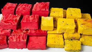 Hydrophobic Chalk Red & Yellow Blocks Crushing | Soft Crunchy | Oddly Satisfying | Sleep Aid ASMR  screenshot 4