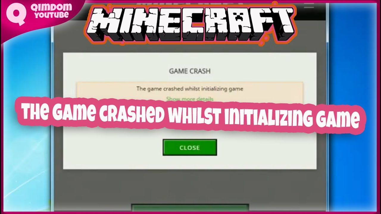 Cara Mengatasi Minecraft Crash The Game Crashed Whilst Initializing Game Youtube