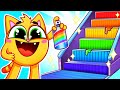 Rainbow Magic Stairs Song 🌈 | Funny Kids Songs 😻🐨🐰🦁 And Nursery Rhymes by Baby Zoo
