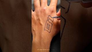 B1 Word Logo Outline Tattoo Art ✨️👌 || #tattoo #tattooartist #art #artist #shorts