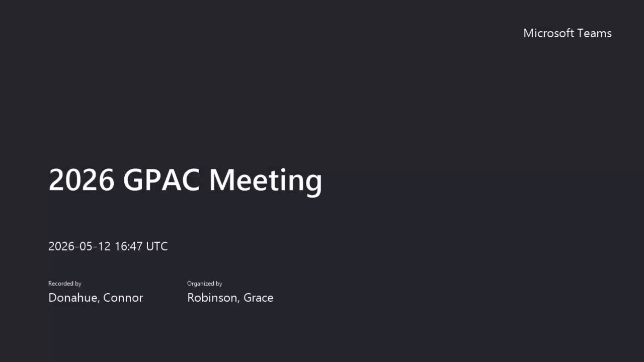 Thumbnail for MGC GPAC Meeting - May 12, 2026