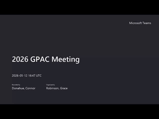 Thumbnail for MGC GPAC Meeting - May 12, 2026