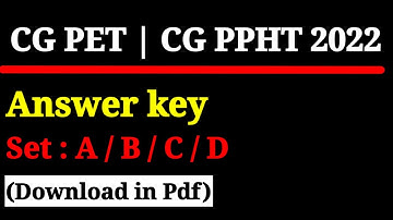CG PPHT | CG PET | Model Answer key by Cgvyapam | Agri Master