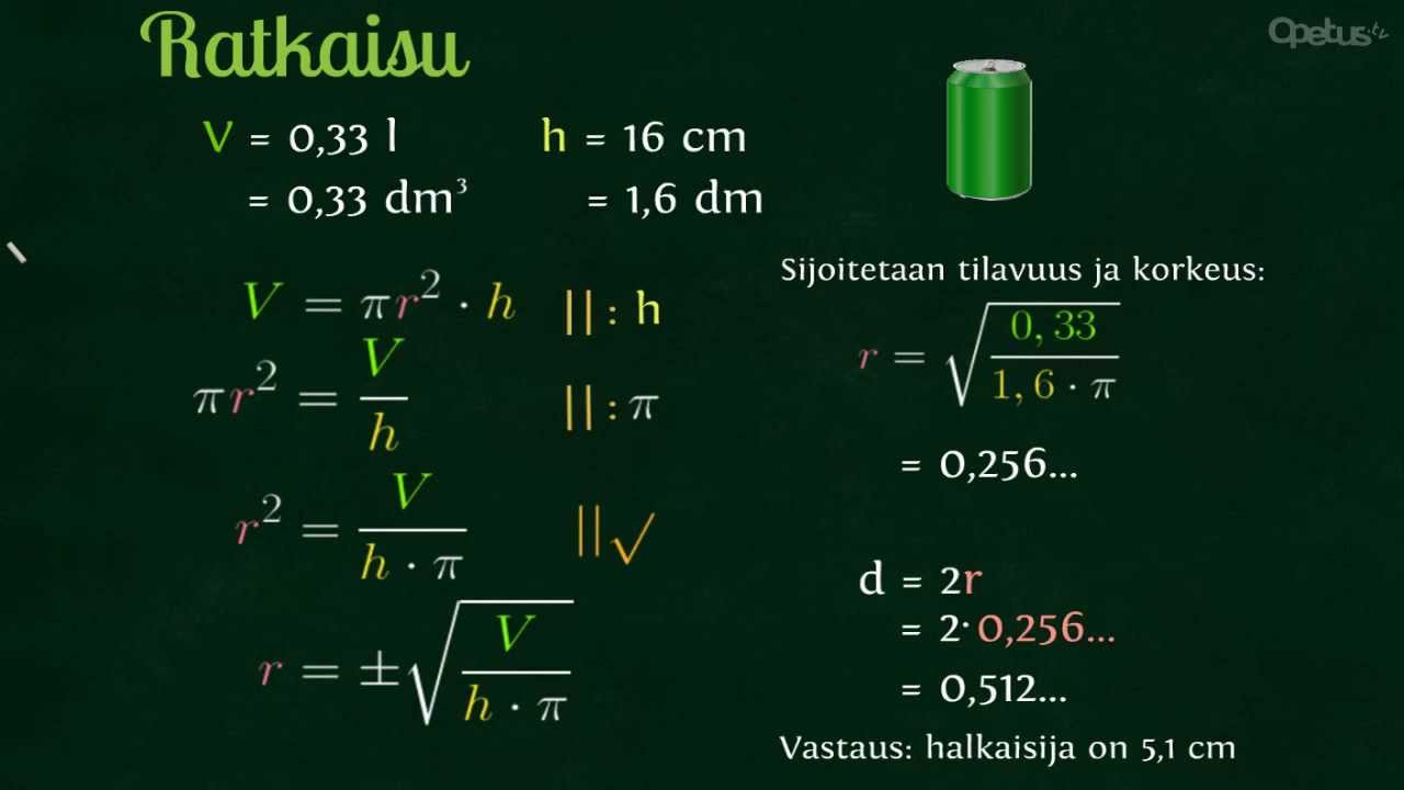 MAB2: Lieriön tilavuus, 2. esimerkki