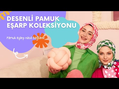 Modakaşmir Desenli Pamuk Eşarp Bağlama