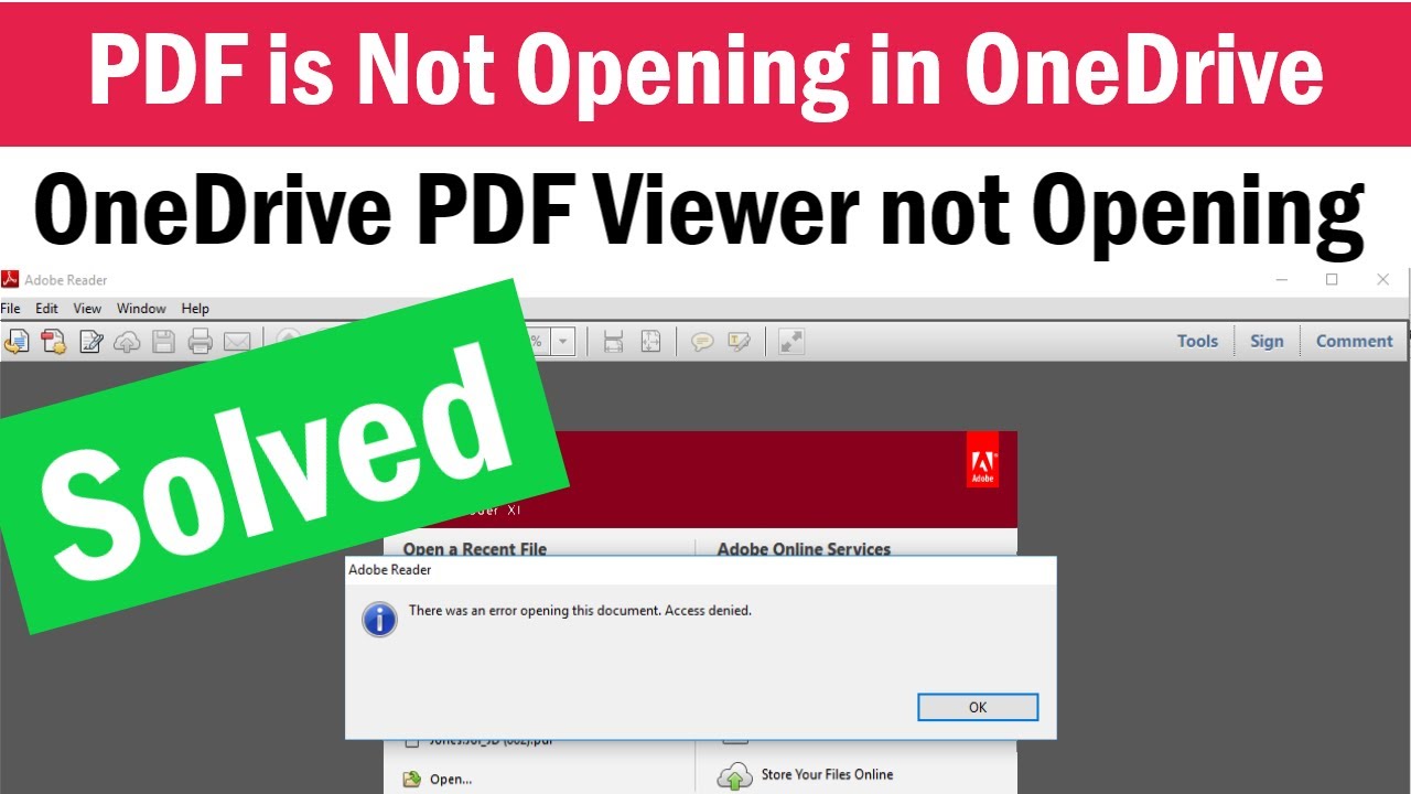 OneDrive PDF Viewer Not Opening Unable To Open Adobe Reader Files In