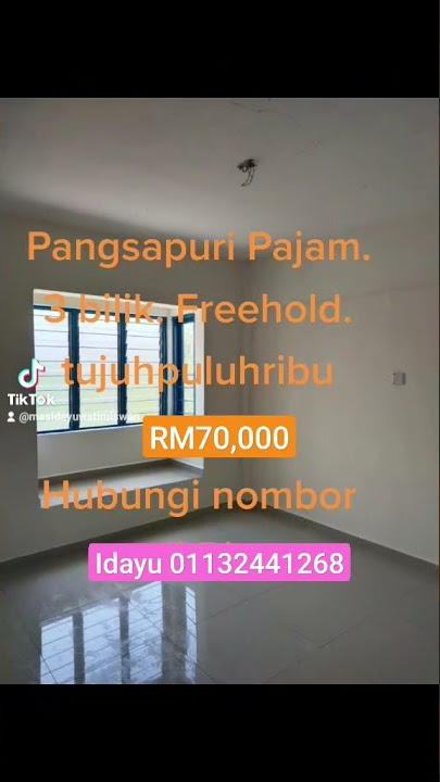 Pangsapuri Pajam mampu milik. RM70,000. Boleh buat loan bank. B40, M40, T20 boleh beli.