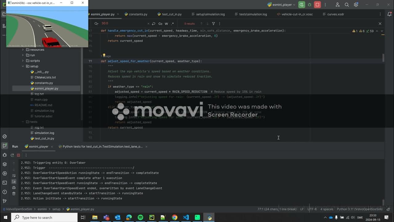 Vehicle Safety through Adaptive Cruise Control Simulation - YouTube