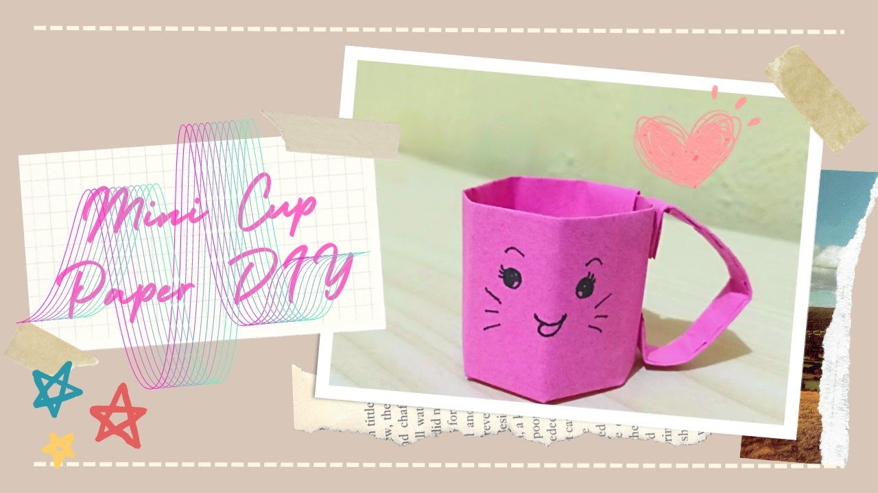 Mini Cup Paper DIY || Cara membuat cangkir dari origami - YouTube