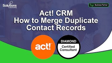 Act! CRM  - How to Merge Duplicate Contact Records