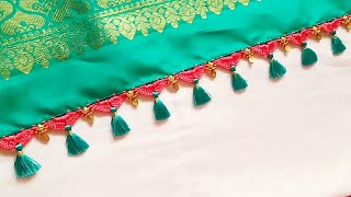 easy, simple krosha kuchu design #sareekuchu# Nandana creations //