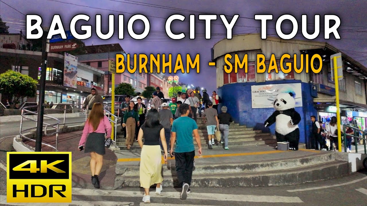Baguio City Tour | Burnham Park Going to SM | Day and Night Walk Scene | Philippines 4K HDR