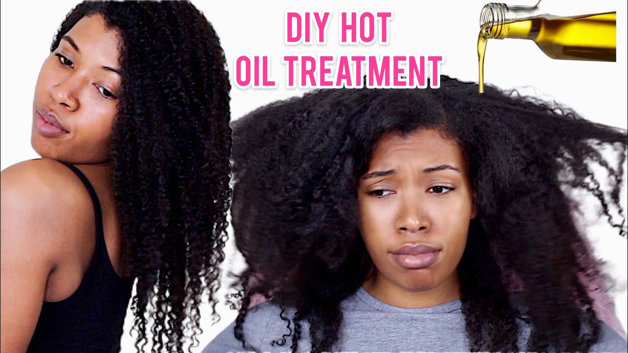 DIY HOT OIL TREATMENT FOR DRY NATURAL HAIR! - YouTube