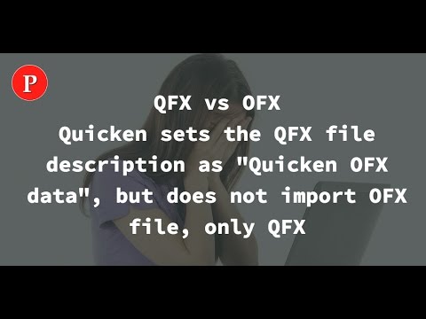 QFX (Quicken OFX 데이터) 파일은 OFX 파일이 아닙니다.