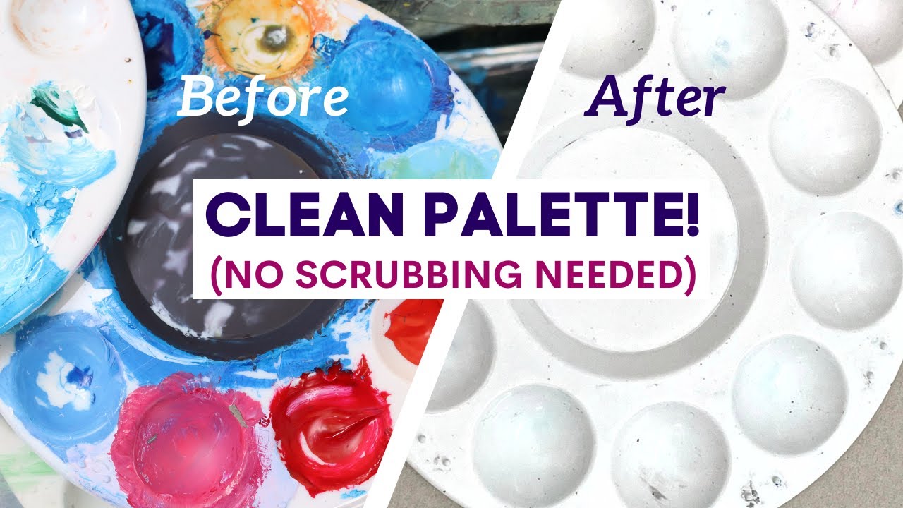 The EASIEST Way To Clean Acrylic Paint Palette (No Scrubbing!) 