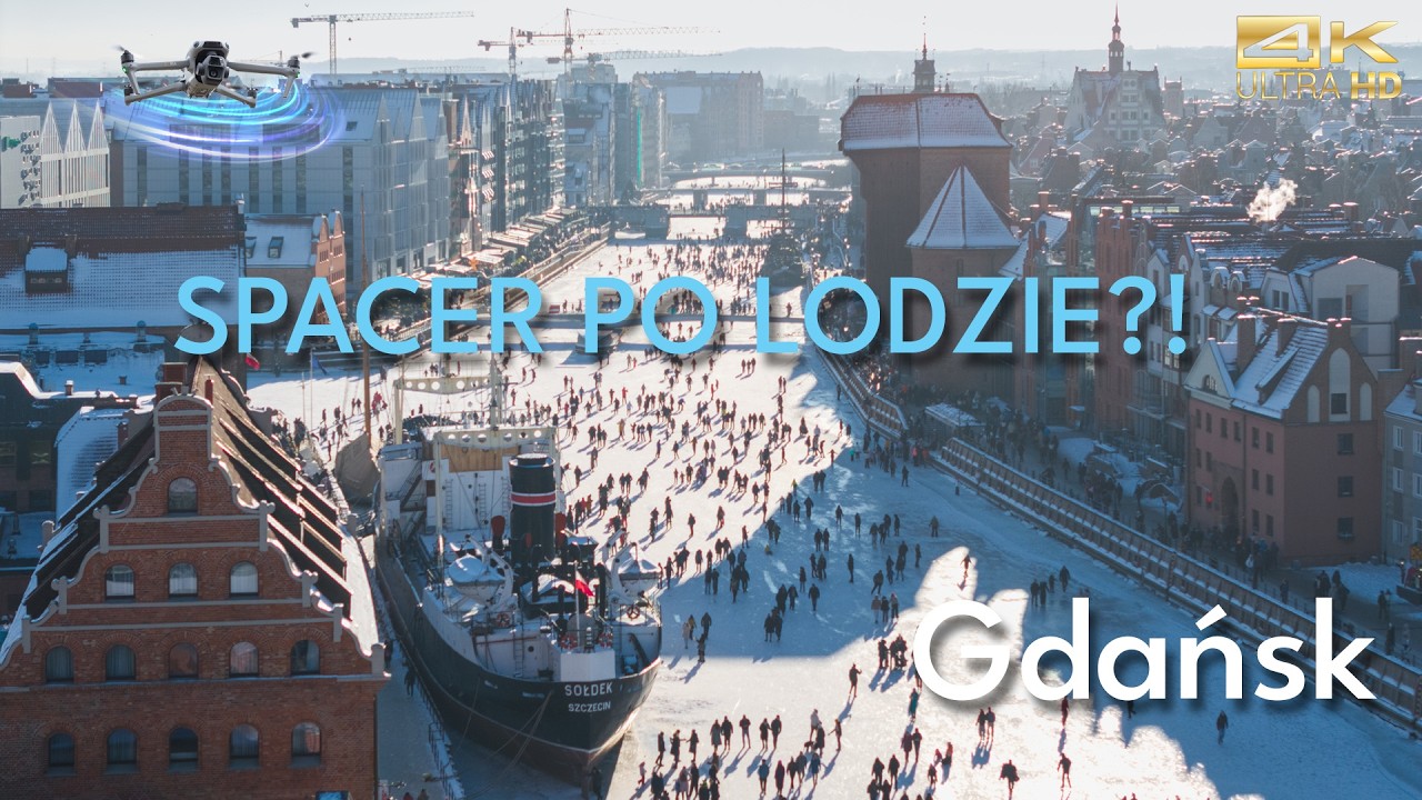 SETKI LUDZI NA ZAMARZNIĘTEJ MOTŁAWIE - 1.02.2026 😳 Gdańsk jak Arktyka ❄️  ZIMA 2026 | DJI Air 3S 4K