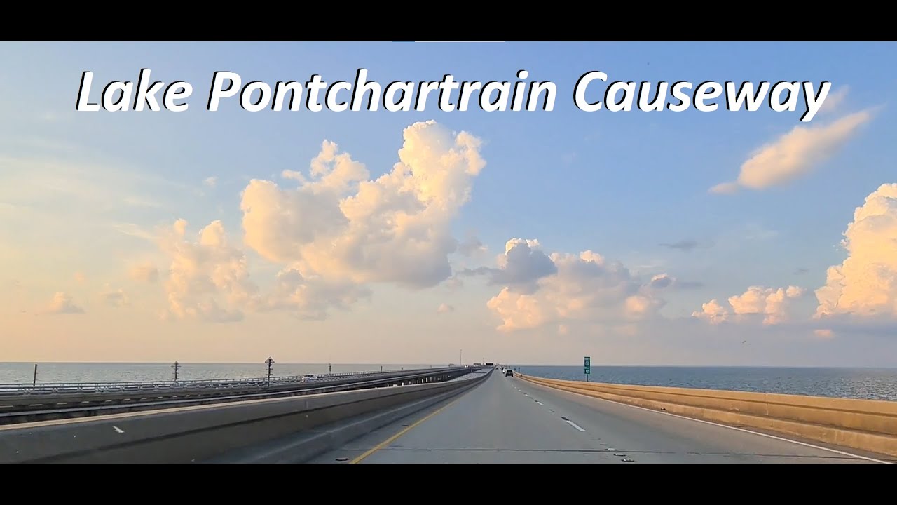 New Orleans Lake Pontchartrain Causeway Driving Longest Bridge in the