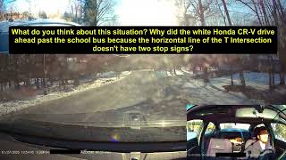 Should you stop at a T Intersection because of a school bus