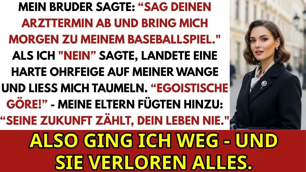 Ein gewöhnlicher Samstagmorgen wurde zum Wendepunkt meines Lebens, als mein kleiner Bruder Daniel mich eiskalt ansah und sagte: „Sag sofort deinen Arzttermin ab und fahr mich zum Flughafen.“ Ich...