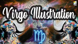 constellation virgo zodiac draw