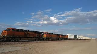 WB BNSF Domestic Intermodal Train Feat B40-8W At Daggett CA! #bigbossraifanner