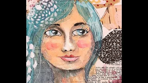 Art journal page w/ course modeling paste w/ Creat...