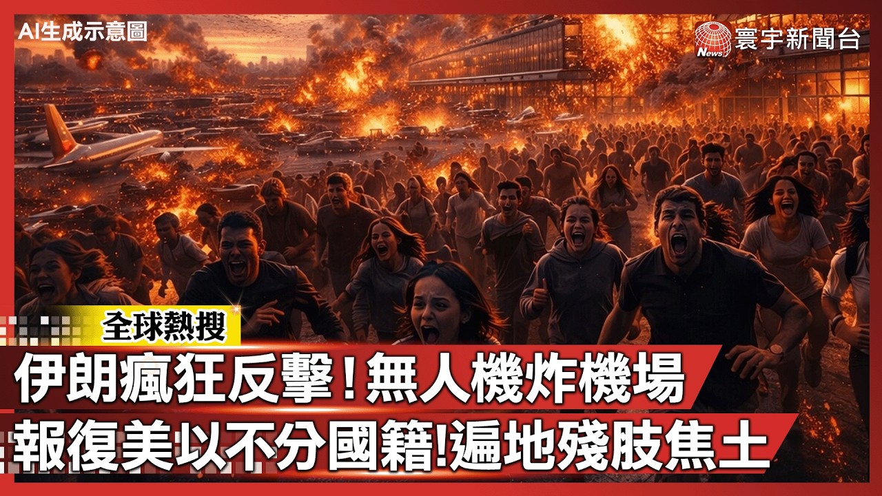 伊朗瘋了！自殺無人機炸機場，報復美以不分國籍，平民血流成河｜#寰宇全視界