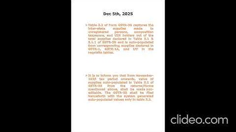 GSTR 3B ADVISORY on reporting values in Table 3.2 of GSTR-3B