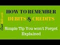 How to easily Remember DEBITS and CREDITS | Simple Tip | Accounting Basics