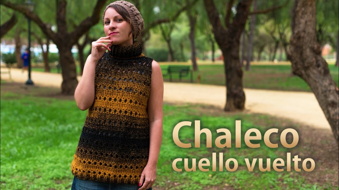Chaleco Cuello Vuelto a crochet - YouTube