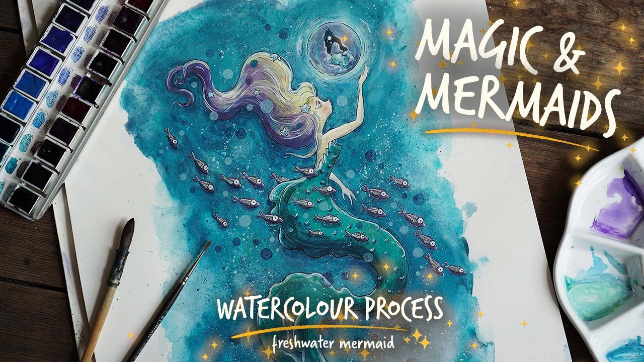 🧜🏼‍♀️ Watercolour Mermaid Art, Lost Library Progress & Island Life ...